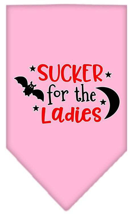 Sucker for the Ladies Screen Print Bandana Light Pink Large